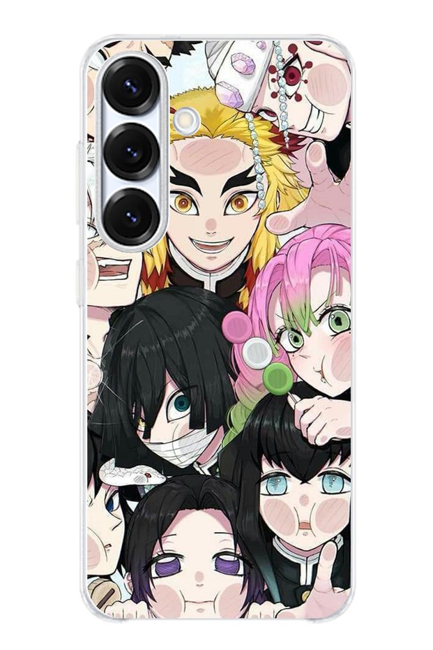 Samsung Galaxy S25 Compatible Demon Slayer Manga Transparent Silicone Case