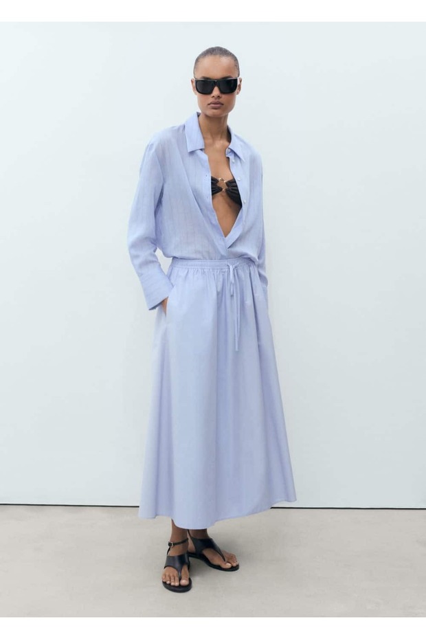 Evaze pamuklu etek - 2