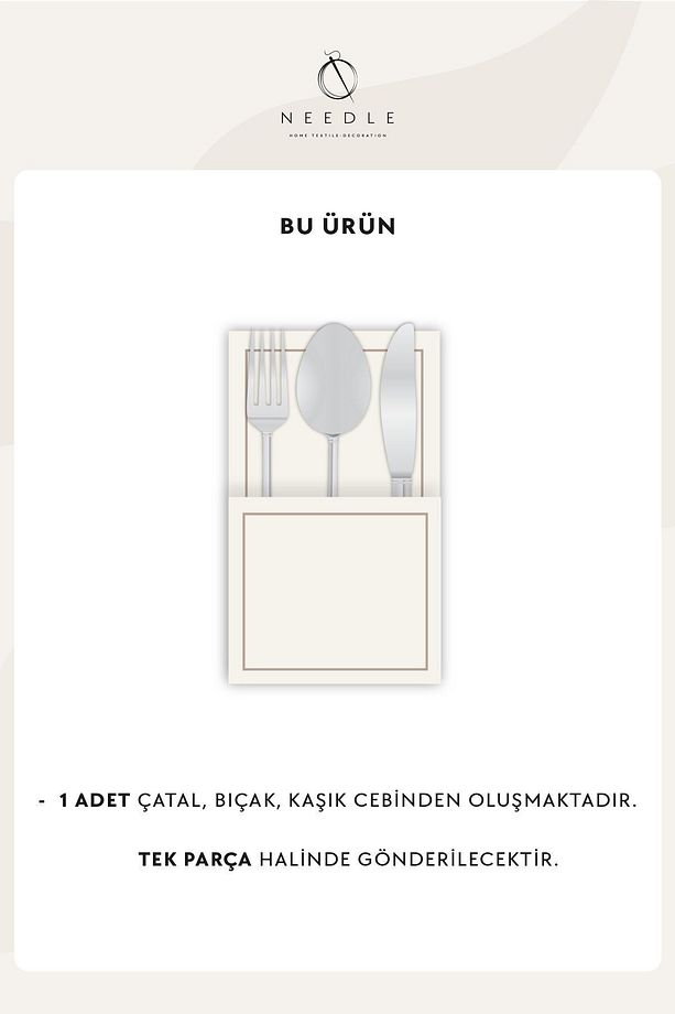Whistle Güpürlü Servis Peçetesi Çkb Cebi Whis, One Size - 5