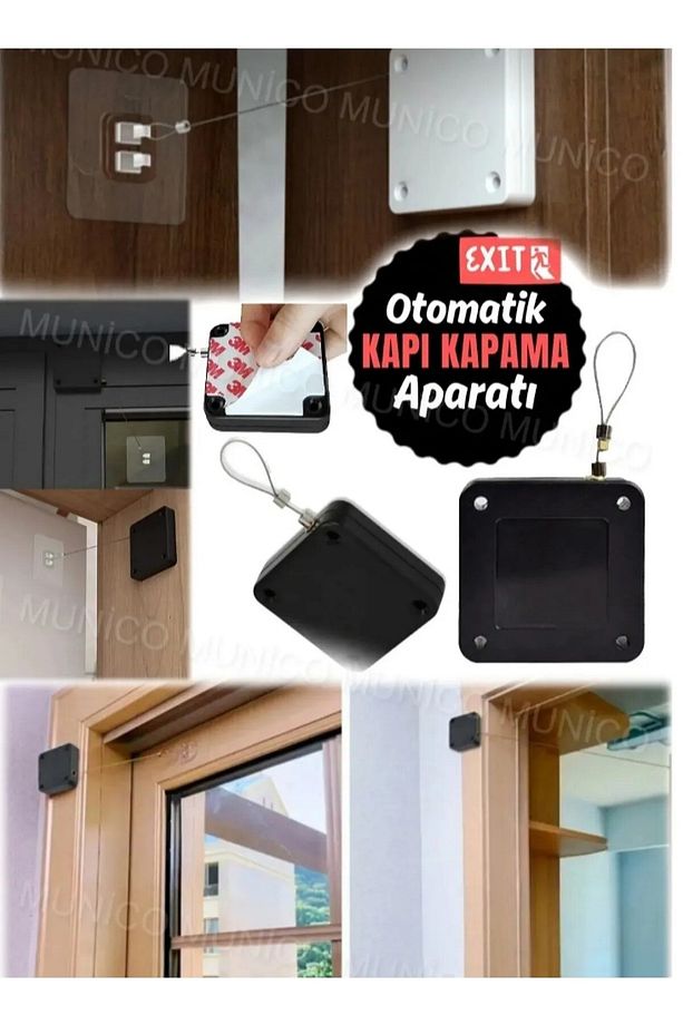 Otomatik kapı kapatıcı, Çelik Halatlı, Yapışkanlı Kolay Montaj, Ev, Apartman, Dükkan Restoran için - 2