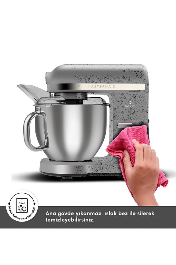 Çift Kollu Chef Pro Hamur Yoğurma , Karıştırma, Çırpma Stand Mikser & Mutfak Şefi 1750w 5 Litre - 3