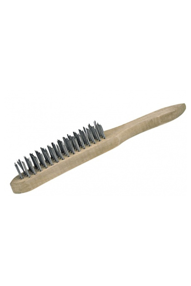 Wire Brush With Wooden Handle / 4 Rows - 1