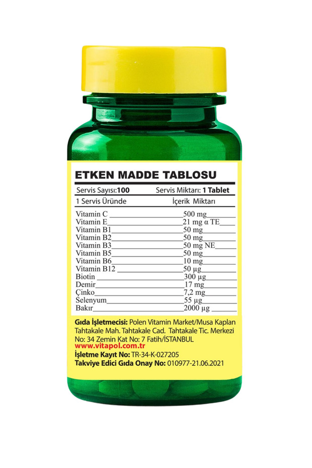 B Kompleks 100 Tablet Vitamin B Complex - 5