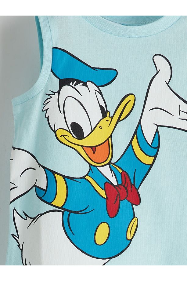 LCW baby Donald Duck Baskılı Erkek Bebek Şortlu Pijama Takım - 3