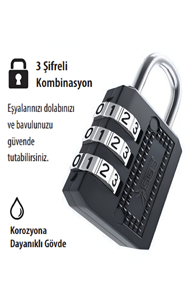 Padlock Mini Combination 32mm - 3 Combination Combinations - Suitable for Multi-Purpose Use - 3