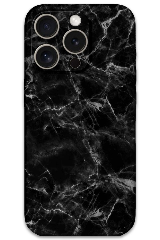 حافظة هاتف بنمط رخامي متوافقة مع هاتف iPhone 15 Pro Max + واقي شاشة - 5815