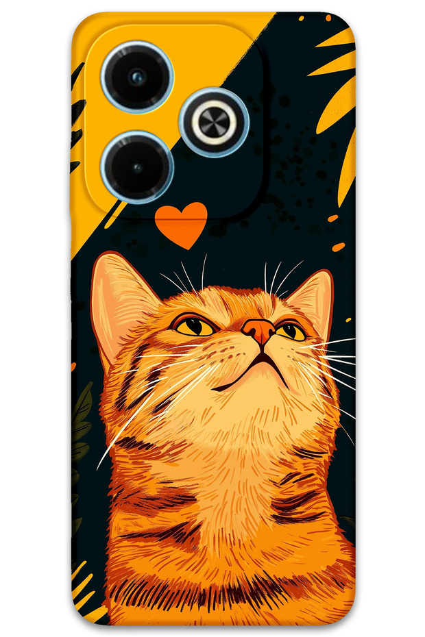 Infinix Hot 40I Compatible Cat Patterned Phone Case + Screen Protector - 5783