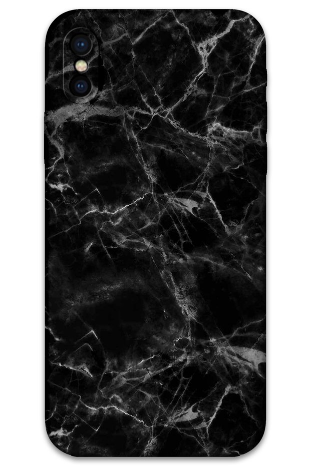 iPhone XS Compatible Marble Patterned Phone Case + Screen Protector - 5815