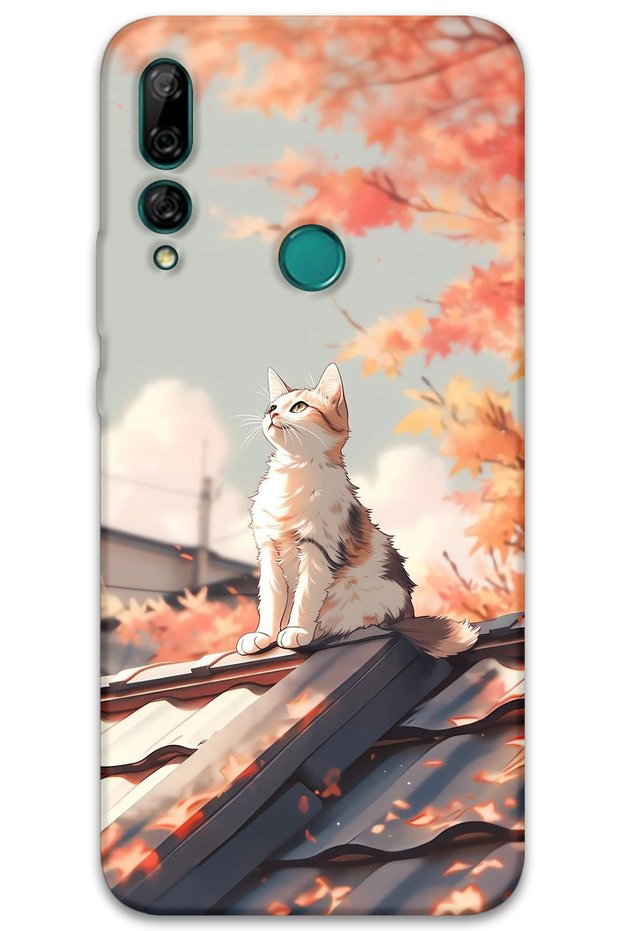 Huawei Y9 Prime 2019 Compatible Cat Patterned Phone Case + Screen Protector - 5784