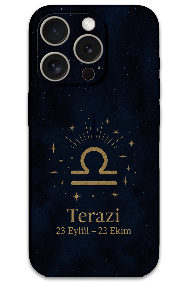 iPhone 15 Pro Compatible Libra Patterned Phone Case + Screen Protector - 5774
