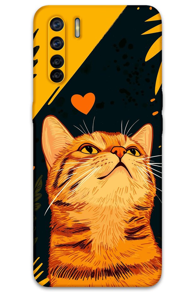 Oppo A91 Compatible Cat Patterned Phone Case + Screen Protector - 5783