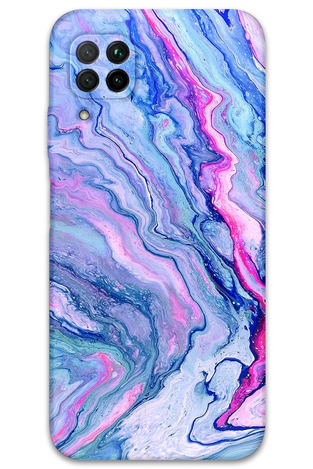 حافظة هاتف بنمط رخامي متوافقة مع هاتف Huawei P40 Lite + واقي شاشة - 5816