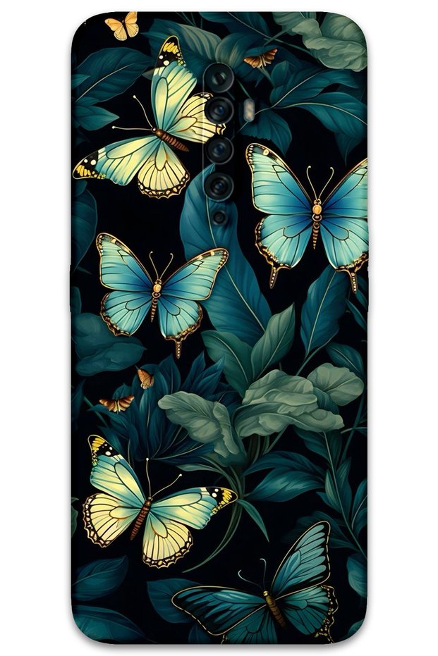Oppo Reno 2Z Compatible Butterfly Patterned Phone Case + Screen Protector - 5791