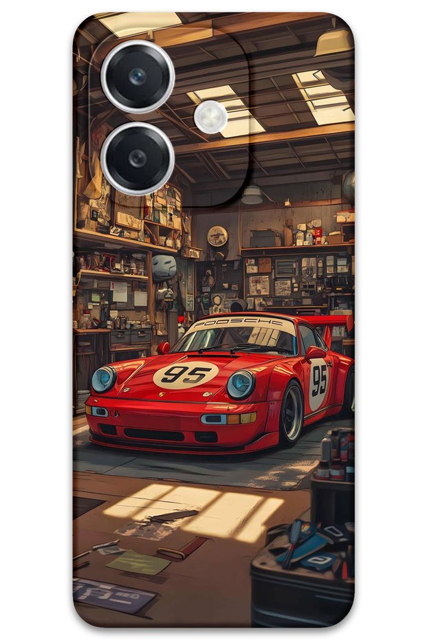 Oppo A3 Compatible Car Patterned Phone Case + Screen Protector - 5759