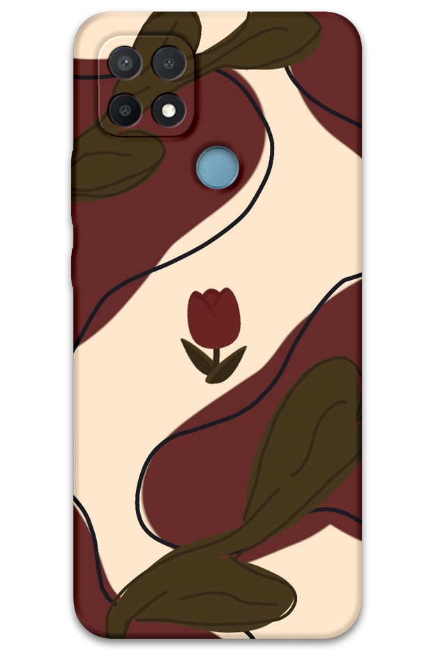 Oppo A15 Compatible Floral Patterned Phone Case + Screen Protector - 5790