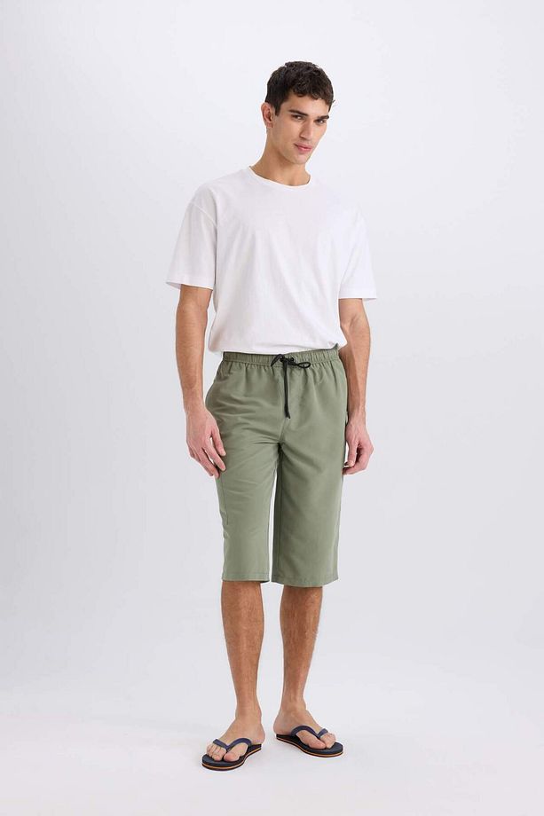 Long Fit File Astarlı Uzun Boy Kargo Cep Deniz Şortu E0905AX25HS - 3