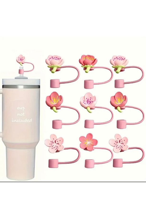 Sakura Pipet Tıpası, Çiçekli Sızdırmaz Pipet Kapağı, Termos Pipet Tıpası (1 Adet) - 4