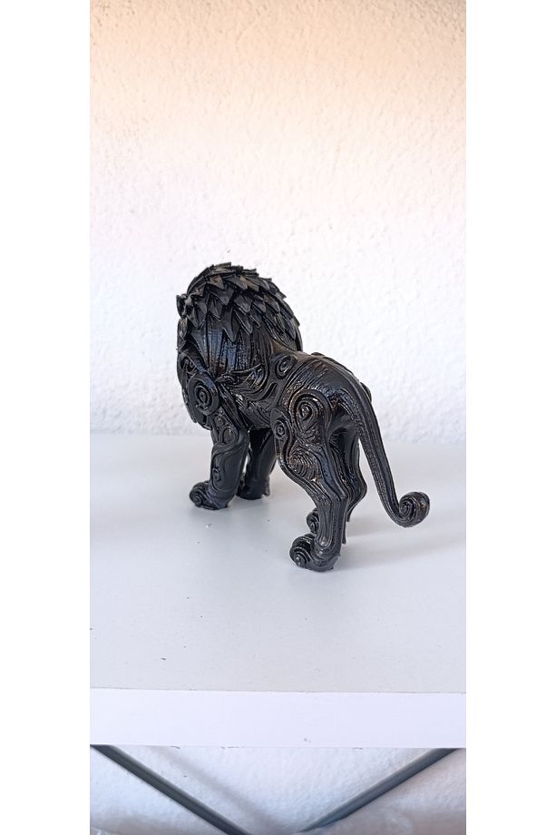 Aslan heykel , aslan biblo, siyah desenli aslan - 3