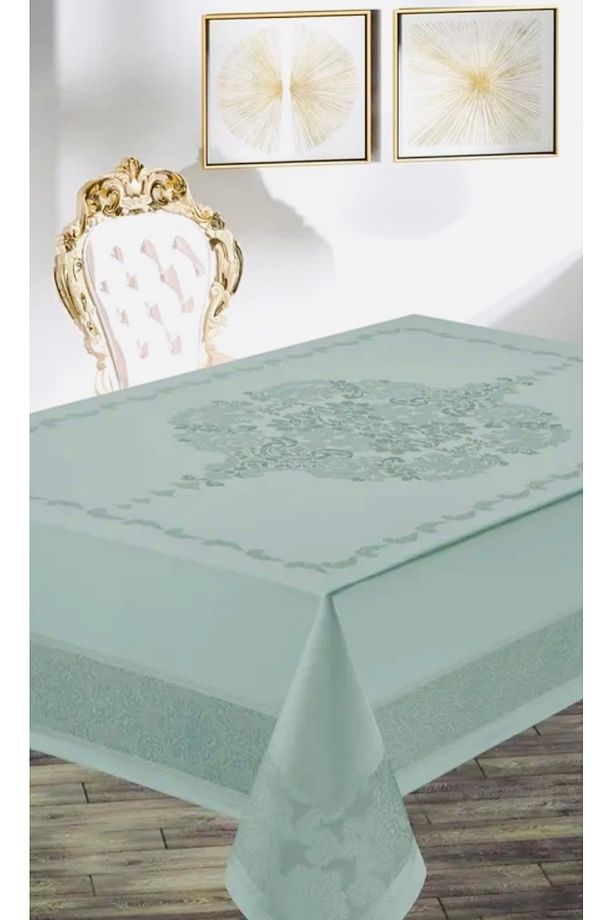 Jumbo jakar polyester sıvı geçirmez pano desen lüks leke tutmayan kumaş masa örtüsü - 1