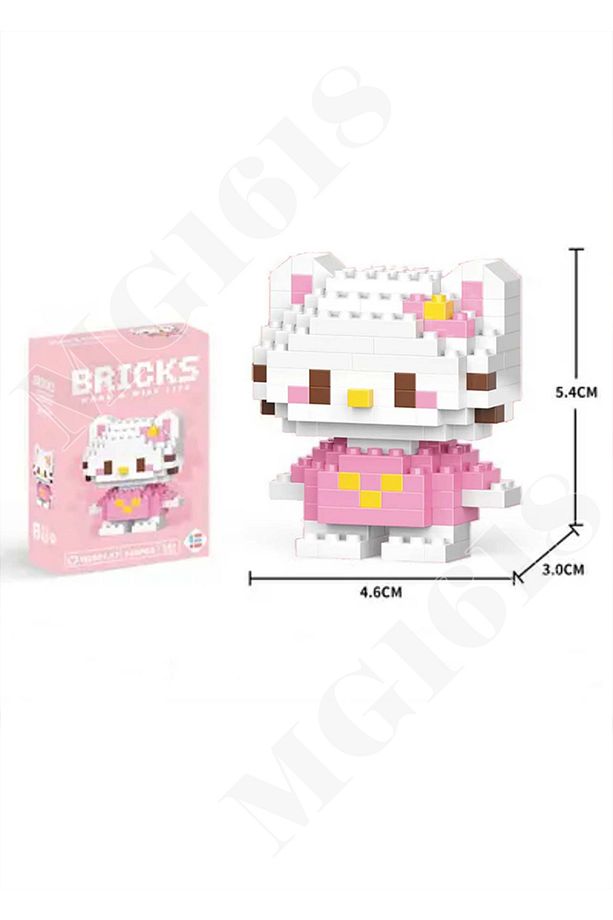 Sanrio Hello Kitty Bricks Karakter Figürü 3D Yapboz Puzzle Yapı Oyuncakları - 2