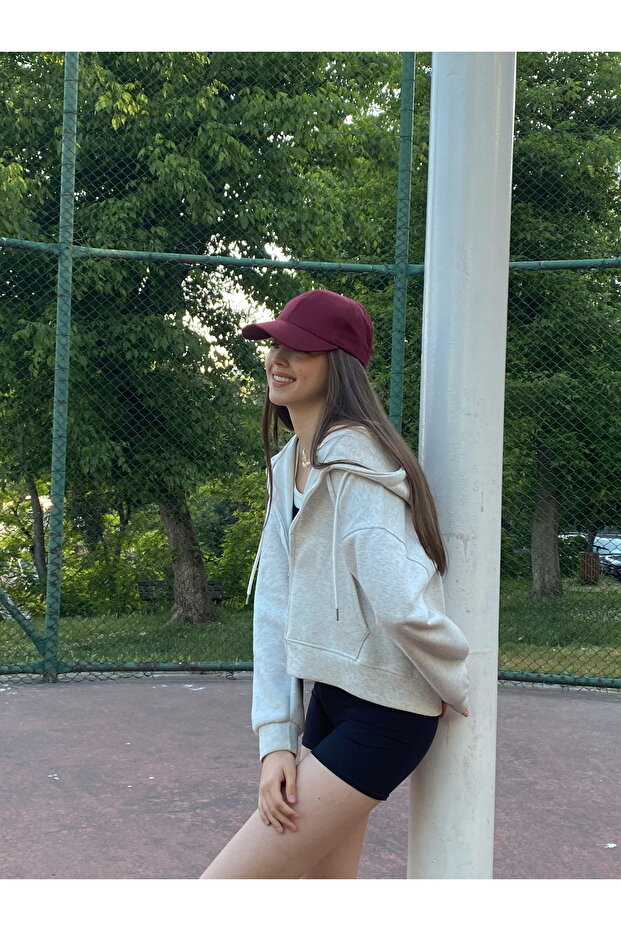 Adjustable Basic Unisex Claret Red Plain Sports Hat