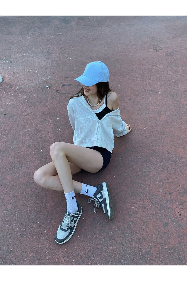 Ayarlanabilir Basic Unisex Bebe Mavisi Düz Spor Şapka - 7