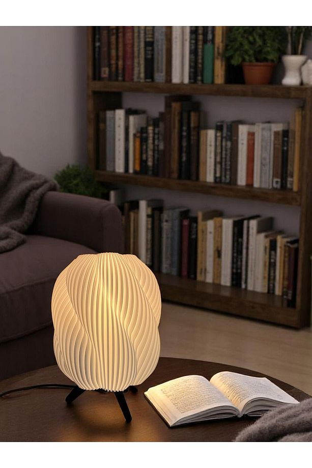 Lyra Masa Lambası | Heykelsi Formlu Modern Nordic Dekoratif Abajur - 4
