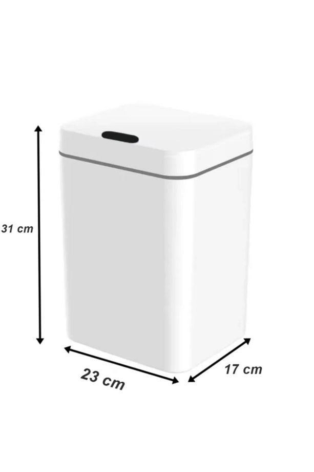 Sensörlü Otomatik Plastik Çöp Kovası 12 Litre + Deterjan Hazneli Silikon Klozet Fırçası - 5