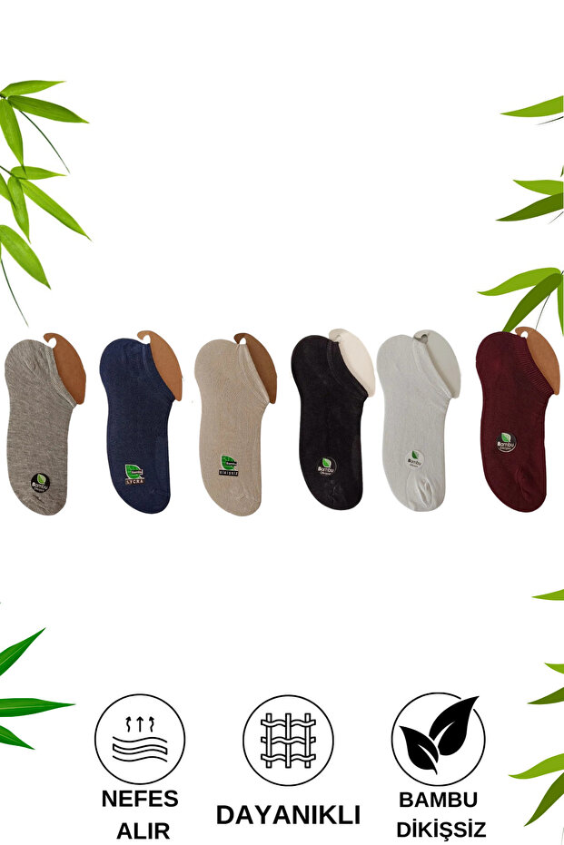 Bamboo Sneaker Invisible Seamless 6-Piece Unisex Socks