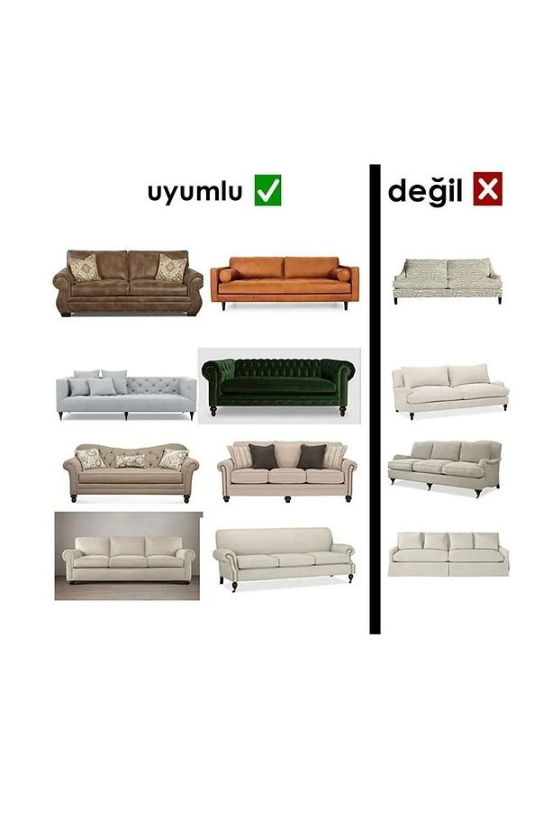 Jakarlı 3 3 1 1 Lastikli Kanepe Örtüsü | Lastikli Koltuk Örtüsü | Koltuk Kılıfı Takımı - 3