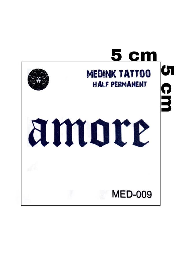 1 AY KALICI AMORE AŞK YAZILI GEÇİCİ DÖVME - 3