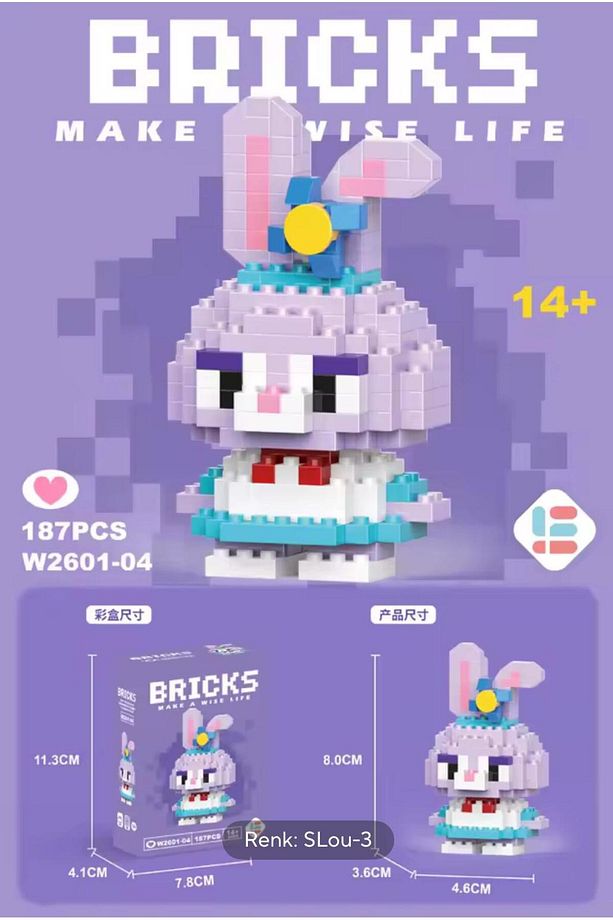 Sanrio Hello Kitty Ve Stella 2li Set Bricks Karakter Figürü 3D Yapboz Puzzle Yapı Oyuncakları - 3