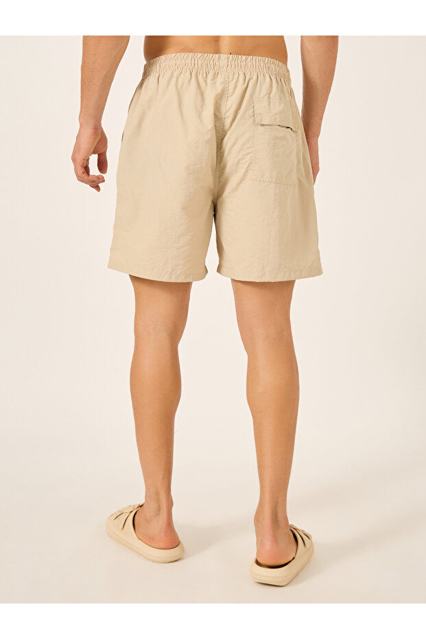 Solid Contrast Drawstring Swim Shorts - 4