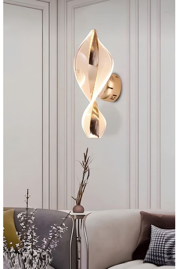 Modern Ledli Aplik Tasarım Gold Sarı Gün Işığı Duvar Aplik - 2