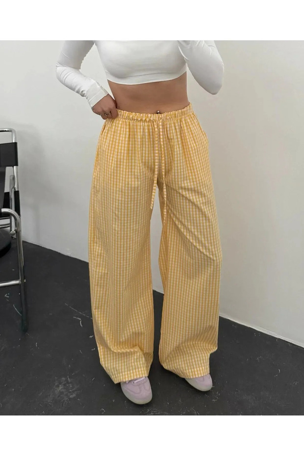 Yellow Checkered Sofıra Sweatpants - 1