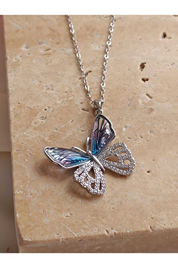 Çelik Kelebek Kolye - 2