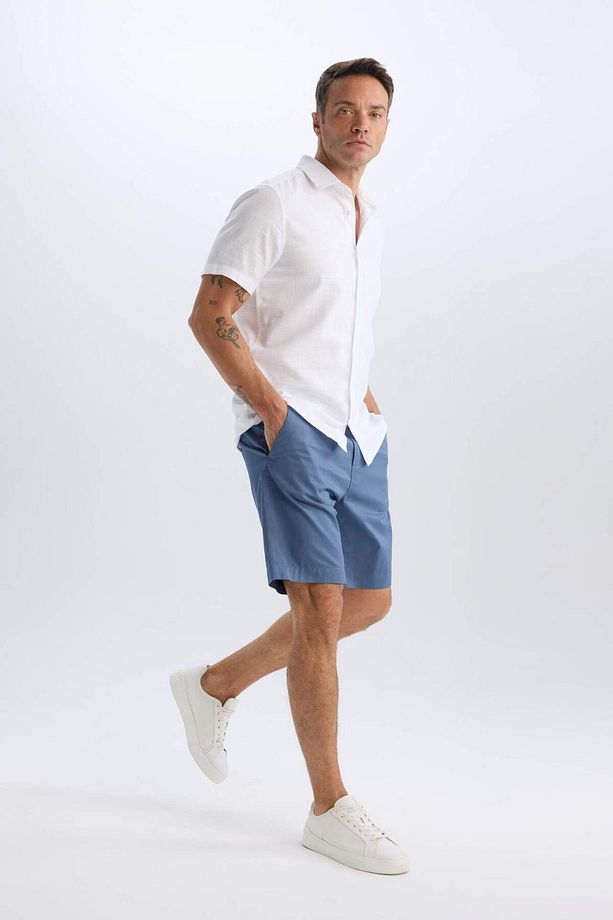 %100 Pamuk Regular Fit Gabardin Bermuda Şort C7684AX25SP - 2