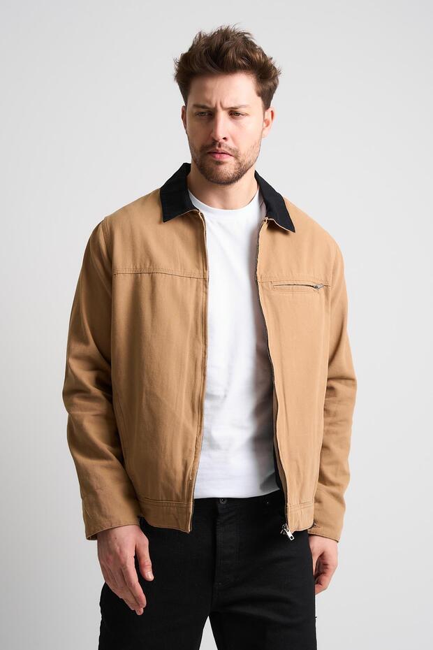 Contrast Collar Jacket - 1