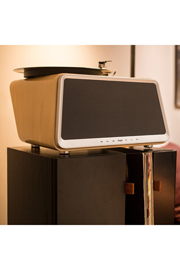 Seed Retro Pikap Plakçalar Bluetooth Hoparlörlü 80W RMS Hi-Fi Ses Sistemi, Meşe Ağacı - 5