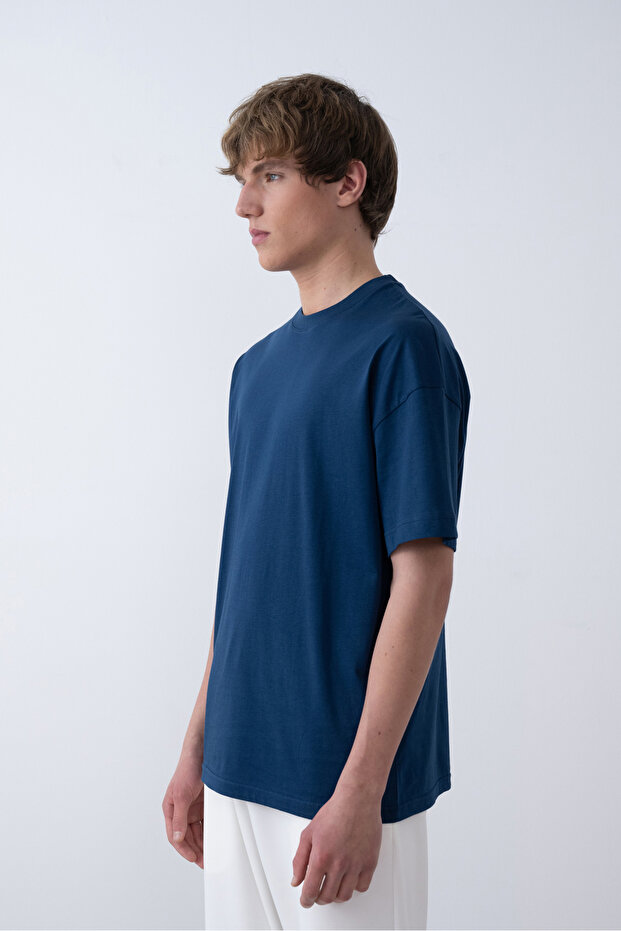 Ανδρικό μπλουζάκι oversized Basic Crew Neck - 2