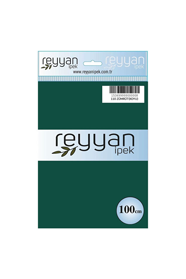 İpek Düz Renk Yazma 100cm 110 Zümrüt (Koyu) Tekli Poşet Yazma - 1