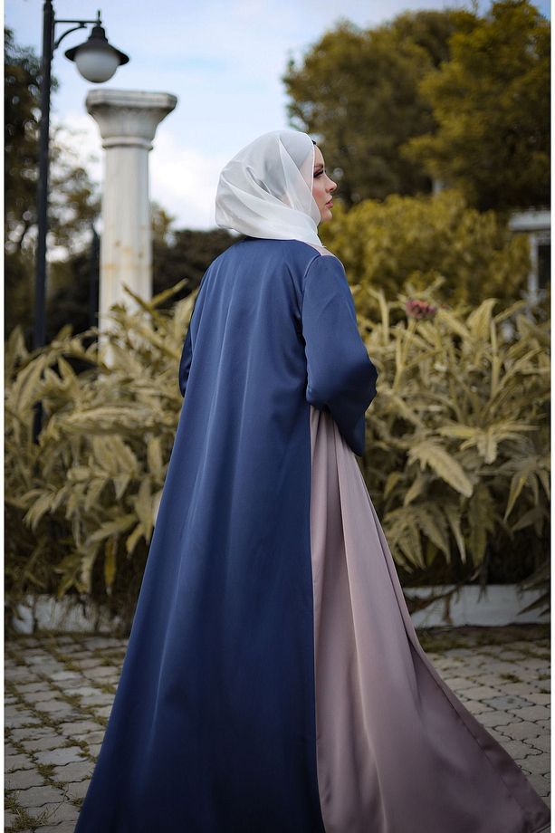 Abaya Lacivert Şoko Renklerinden Ferace - 5