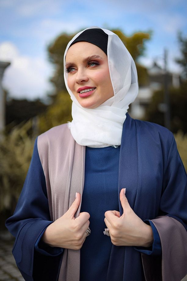 Abaya Lacivert Şoko Renklerinden Ferace - 1