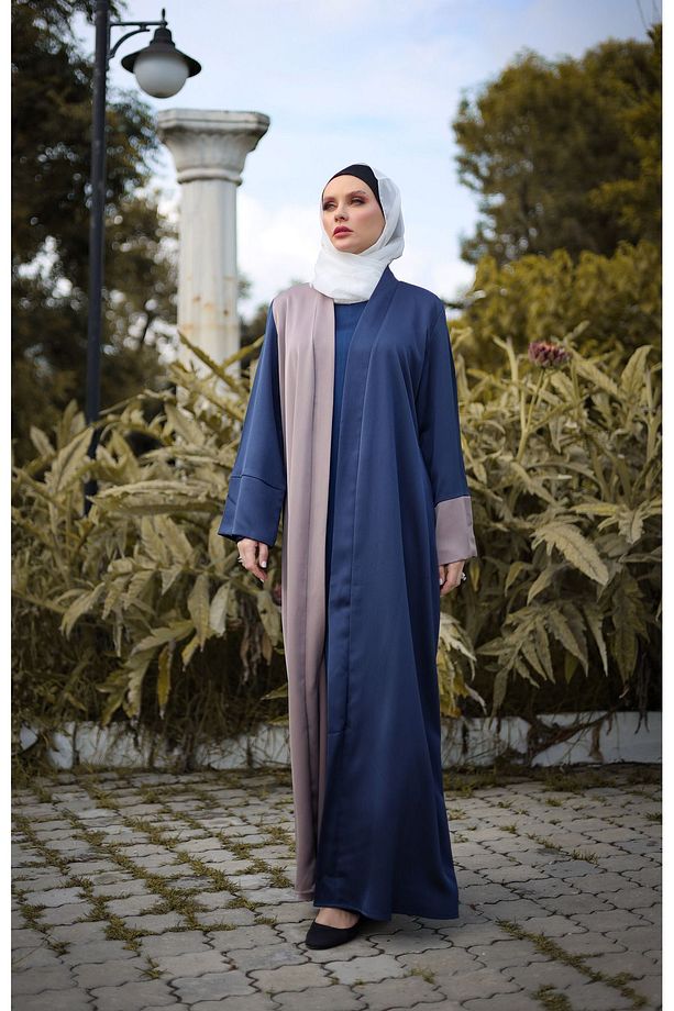 Abaya Lacivert Şoko Renklerinden Ferace - 4