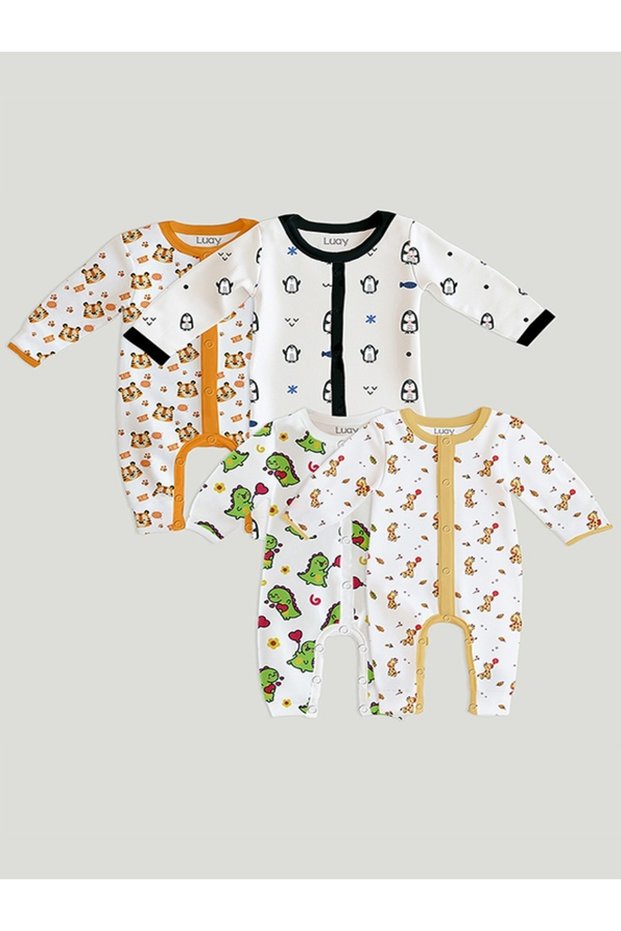 100% Cotton Full Sleeves Printed Baby Romper,Bodysuit for Baby Girls & Baby Boy (PO4)