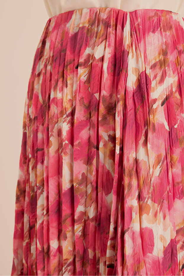 Fustă cu model și efect de ras - 3