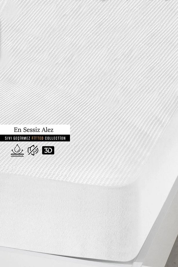 Premium Sıvı Su Geçirmez Fitted Full Kenar Tek Kişilik Çift Kişilik Sessiz Yatak Koruyucu Alez - 1