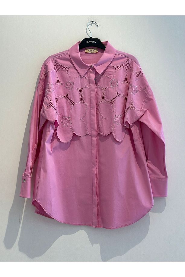 Nakış Aplikeli Poplin Tunik - 1