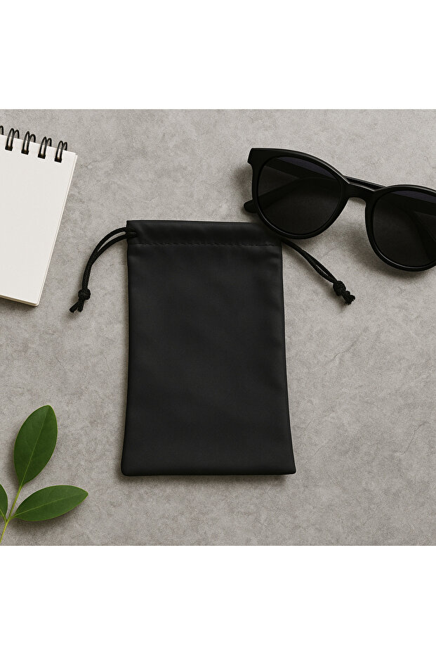 Glasses Case, With String, Pouch Case, Black - 3