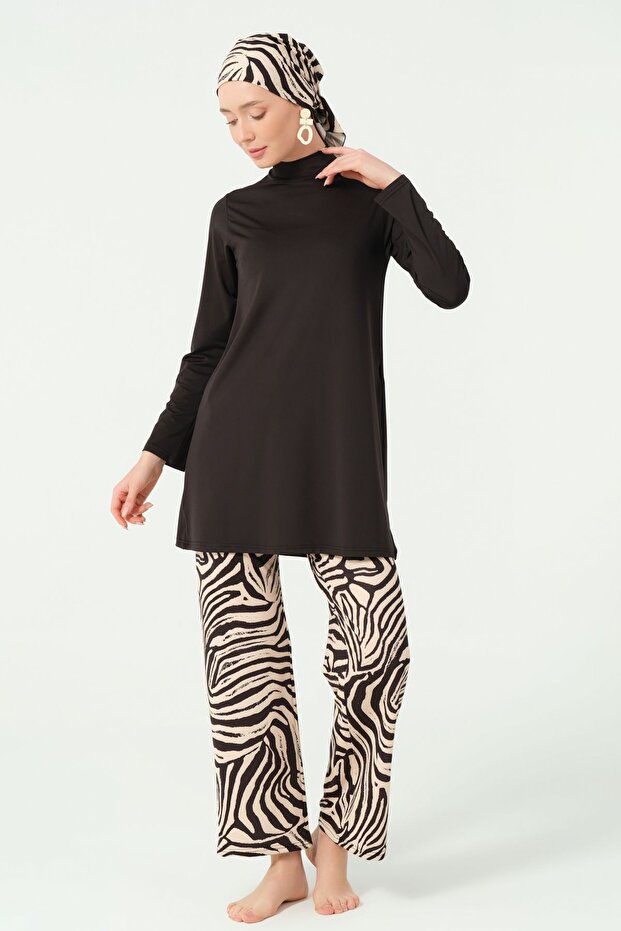 ملابس السباحة الحجاب منقوشة - 3